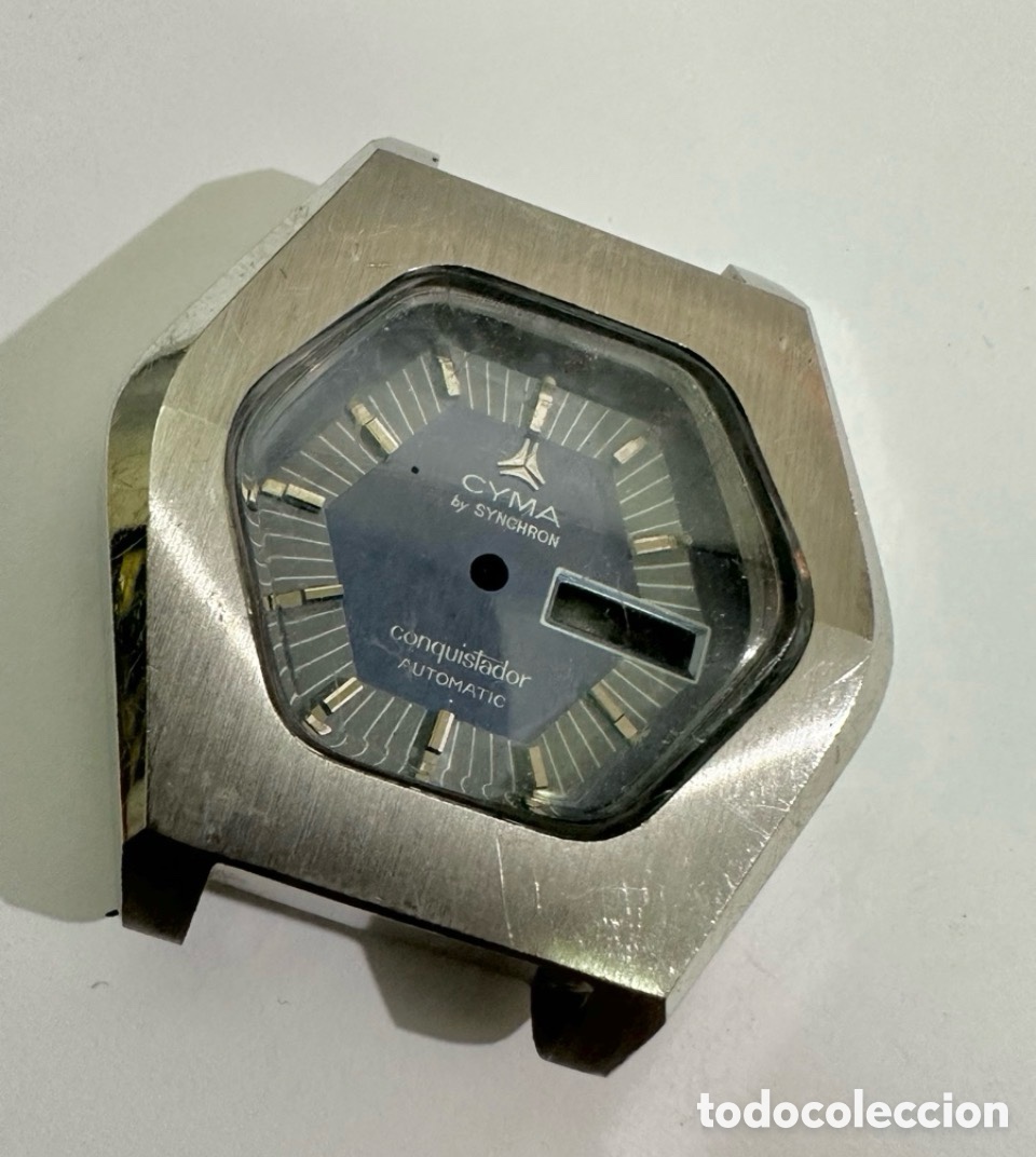 Automatic Watches: Caja Carcasa CYMA by Synchron Conquistador Automatic Con Esfera Swiss Vintage Acero inoxidable