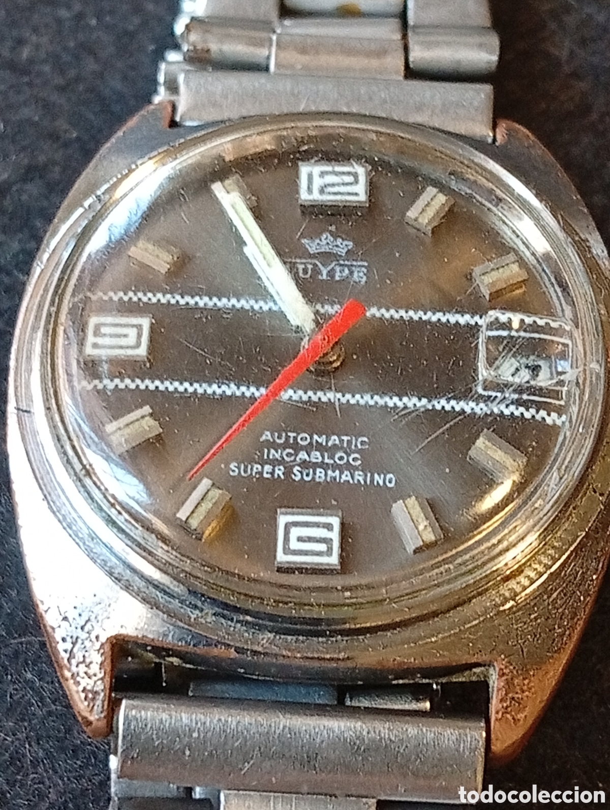 Relojes autom&aacute;ticos: Reloj autom&aacute;tico Luype super submarino ,a&ntilde;os 70,incabloc 25 rub&iacute;es suizo