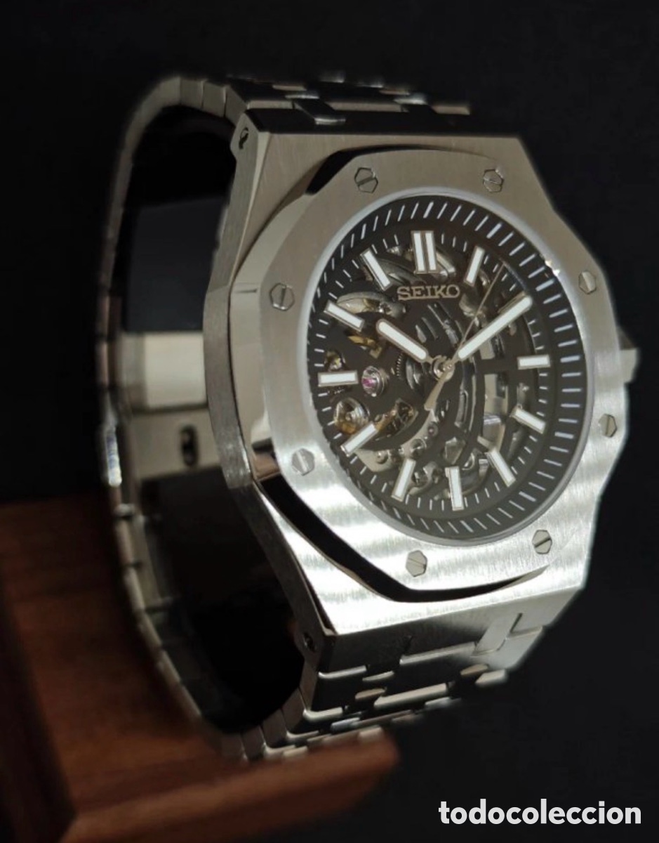 Relojes autom&aacute;ticos: Seiko Mod Royal Oak Skeleton Stealth - Foto 4