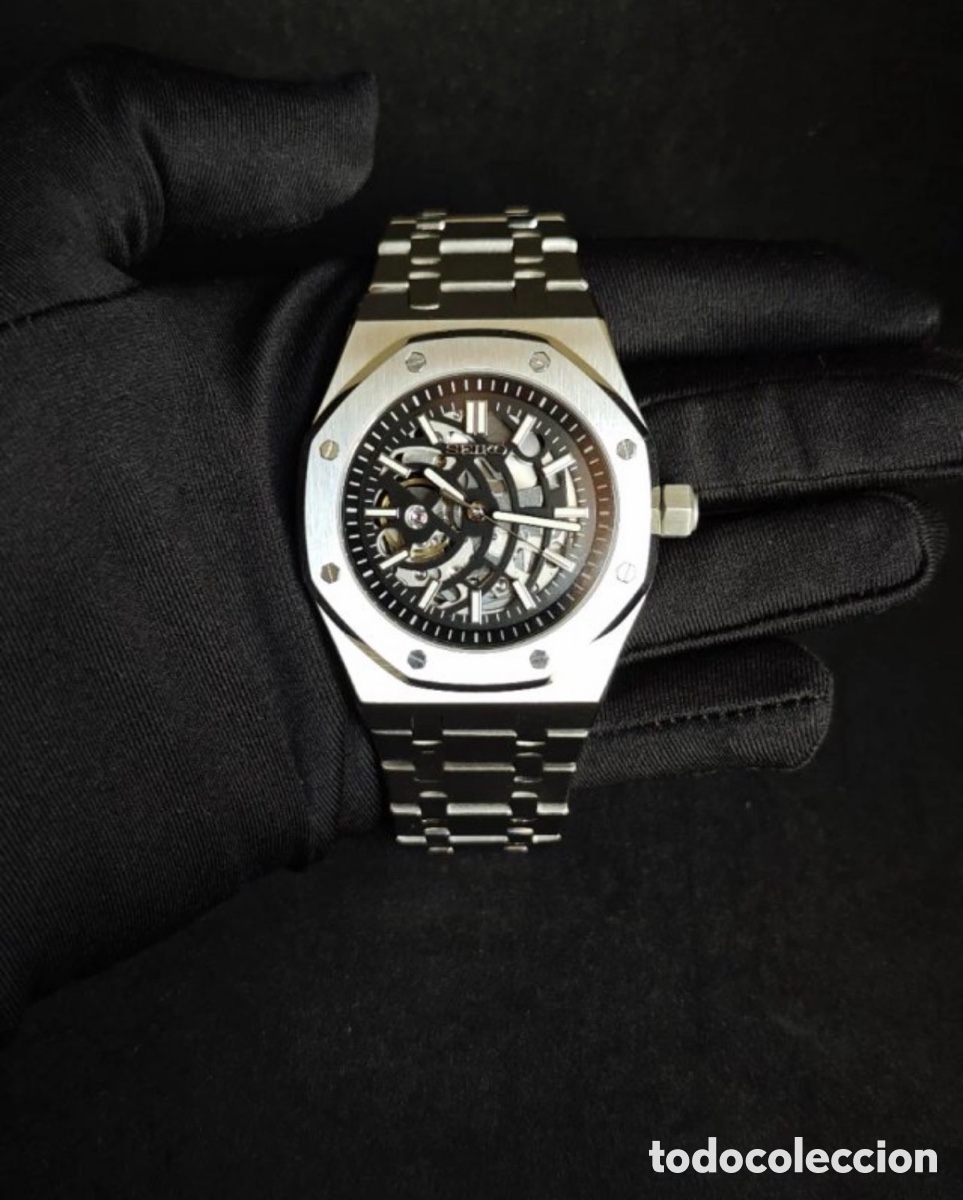 Relojes autom&aacute;ticos: Seiko Mod Royal Oak Skeleton Stealth - Foto 5