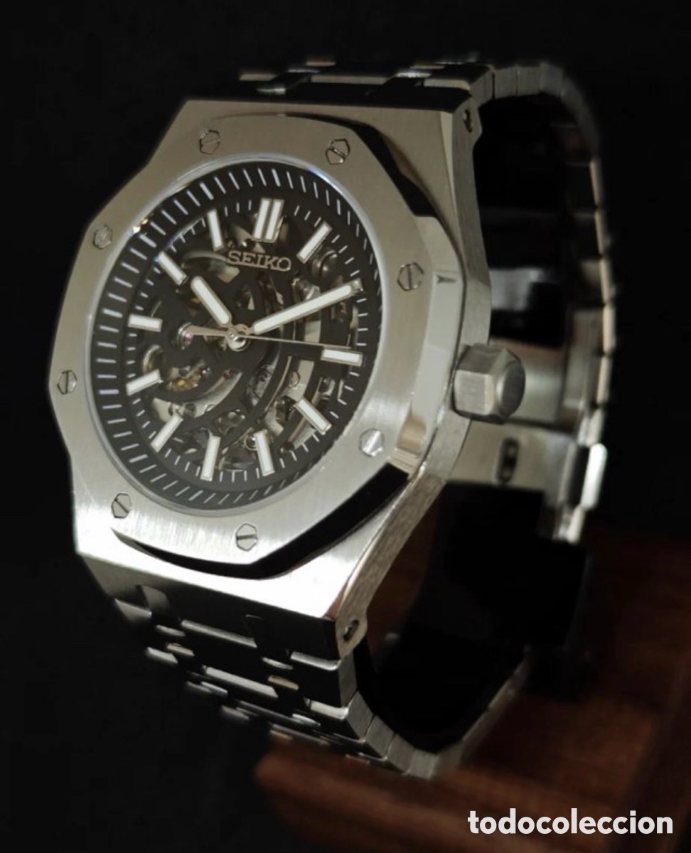 Relojes autom&aacute;ticos: Seiko Mod Royal Oak Skeleton Stealth