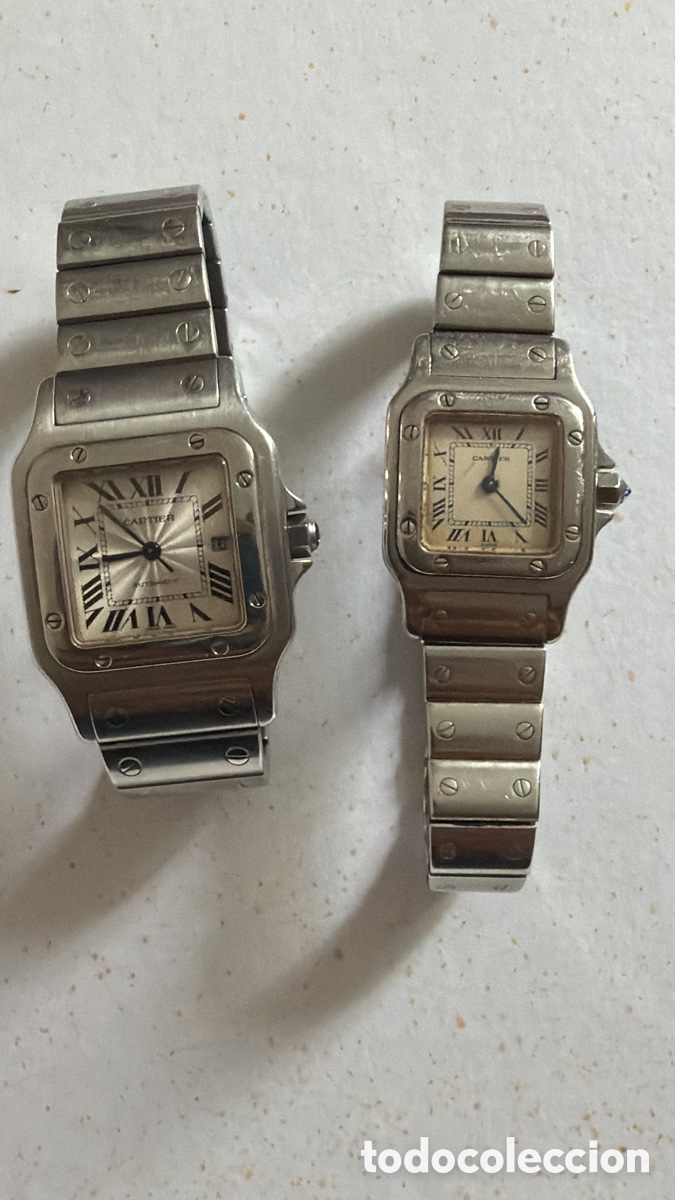 Relojes autom&aacute;ticos: Pareja de rolej Cartier Santos galbee caballero y se&ntilde;ora