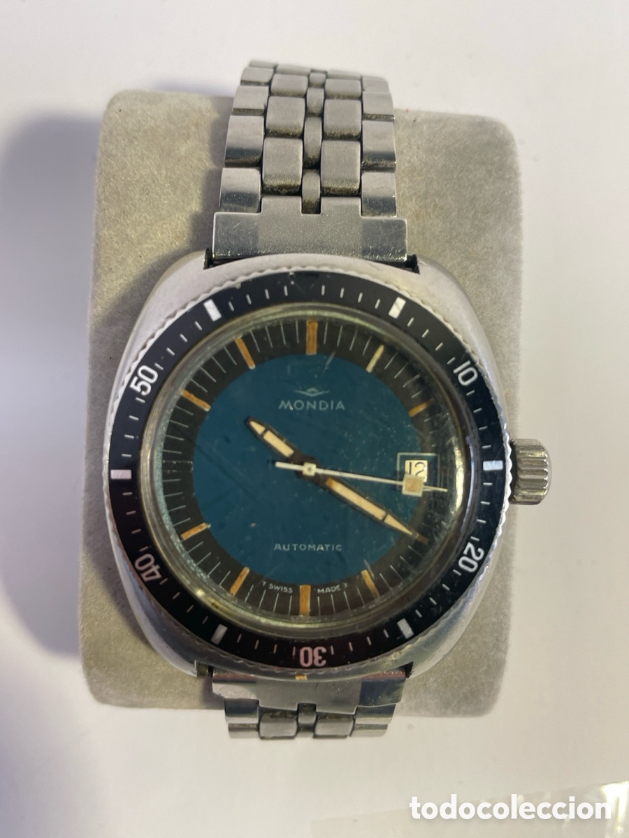 Rel&oacute;gios autom&aacute;ticos: Reloj MONDIA Automatic vintage diver azul Swiss Made a&ntilde;os 70