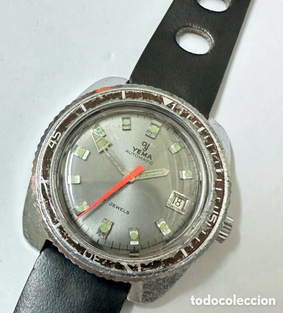 Automatic Watches: Antiguo Reloj YEMA AUTOM&Aacute;TIC CALENDAR DIVER&rsquo;S SWISS VINTAGE