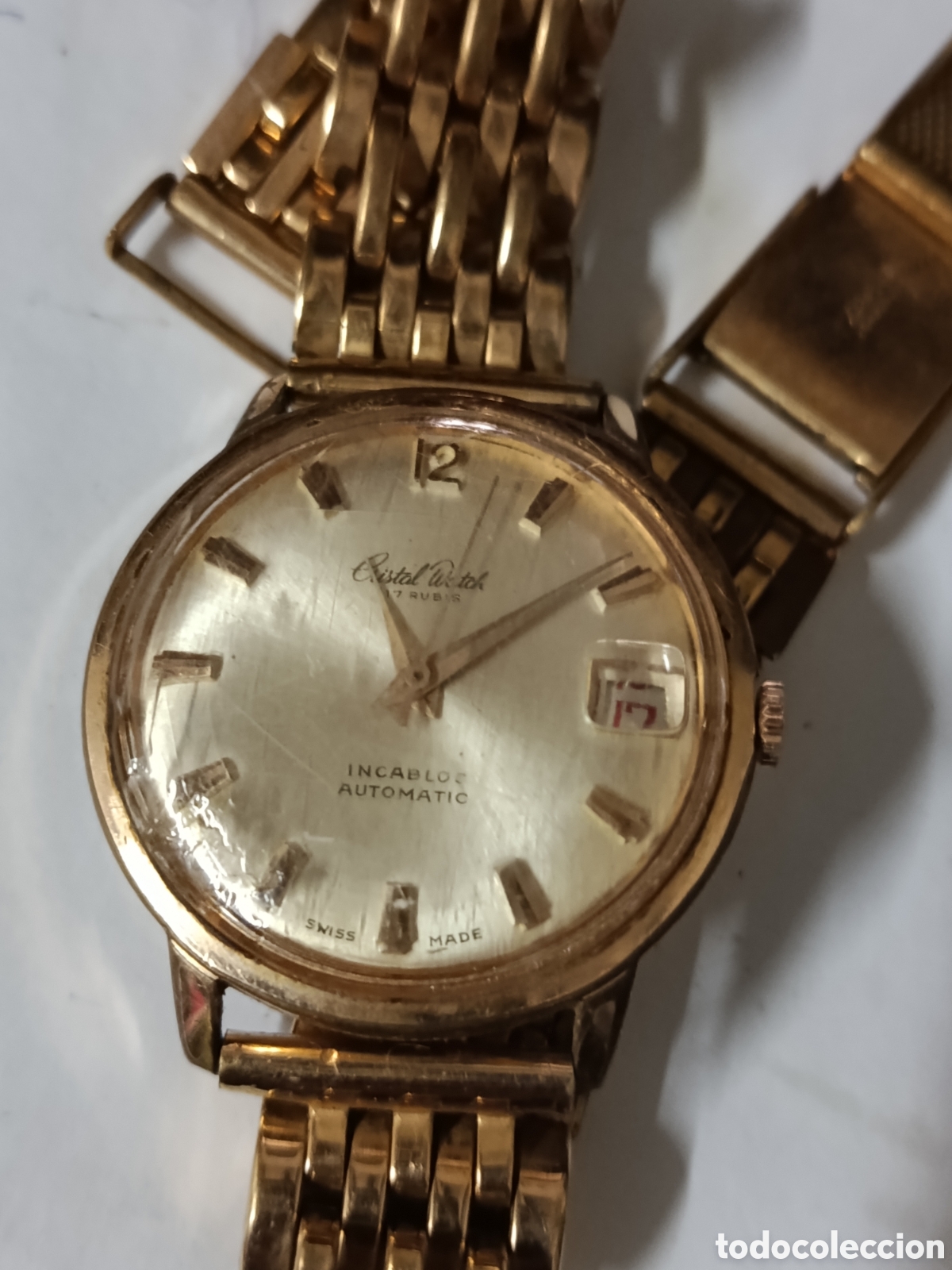 Relojes autom&aacute;ticos: RELOJ VINTAGE CRISTAL WATCH AUTOMATICO DE CABALLERO. 17 RUBIS INCABLOC FUNCIONANDO