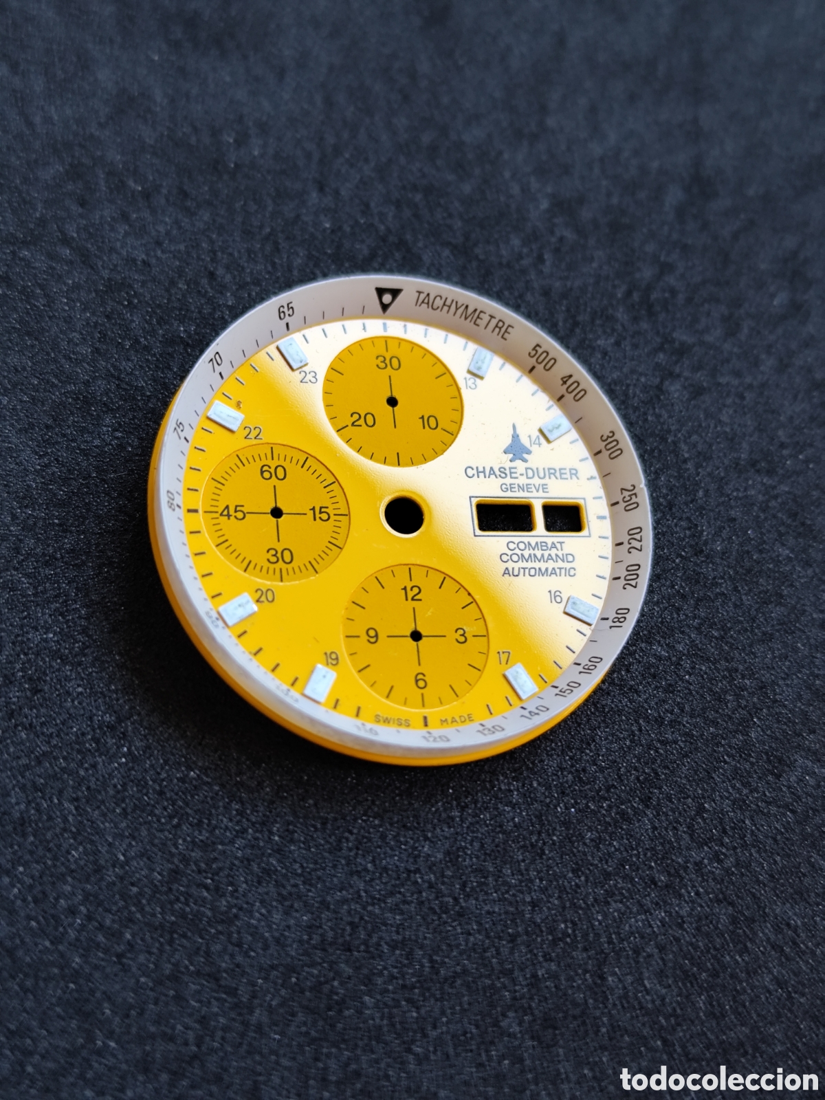 Relojes autom&aacute;ticos: Esfera original Chase-Durer Combat Command automatic (dial amarillo) para calibre ETA Valjoux 7750