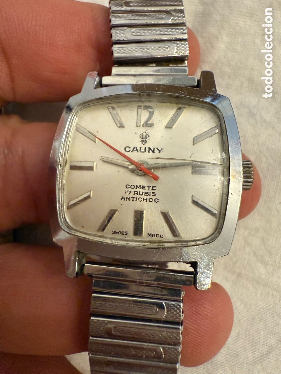 Relojes autom&aacute;ticos: Reloj vintage CAUNY Com&egrave;te 17 Rub&iacute;es Antichoc &ndash; cuerda manual &ndash; Swiss Made