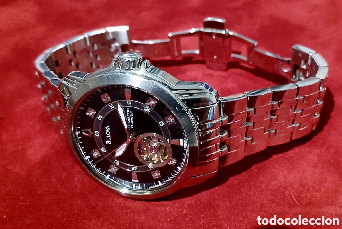 Relojes autom&aacute;ticos: Reloj Autom&aacute;tico Bulova Esfera Negra (Open Heart) - Foto 2