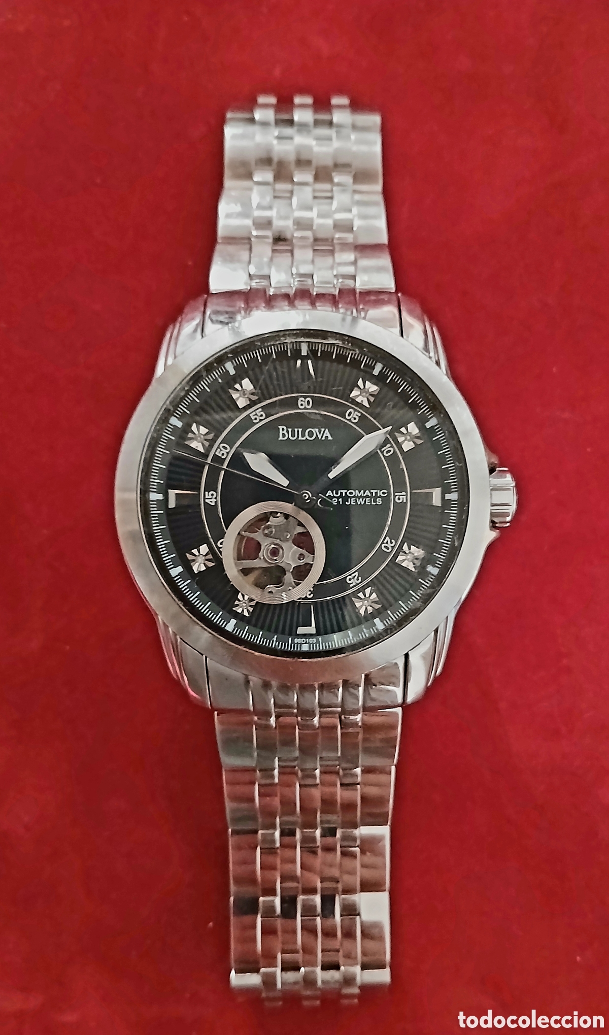 Relojes autom&aacute;ticos: Reloj Autom&aacute;tico Bulova Esfera Negra (Open Heart) - Foto 5