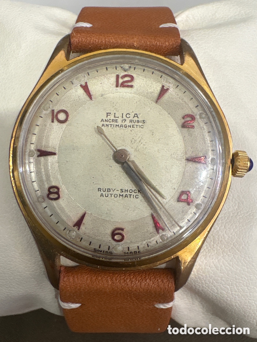 Orologi automatici: Antiguo reloj FLICA,ruby-shock,36MM sin contar corona*FUNCIONA*ver fotos
