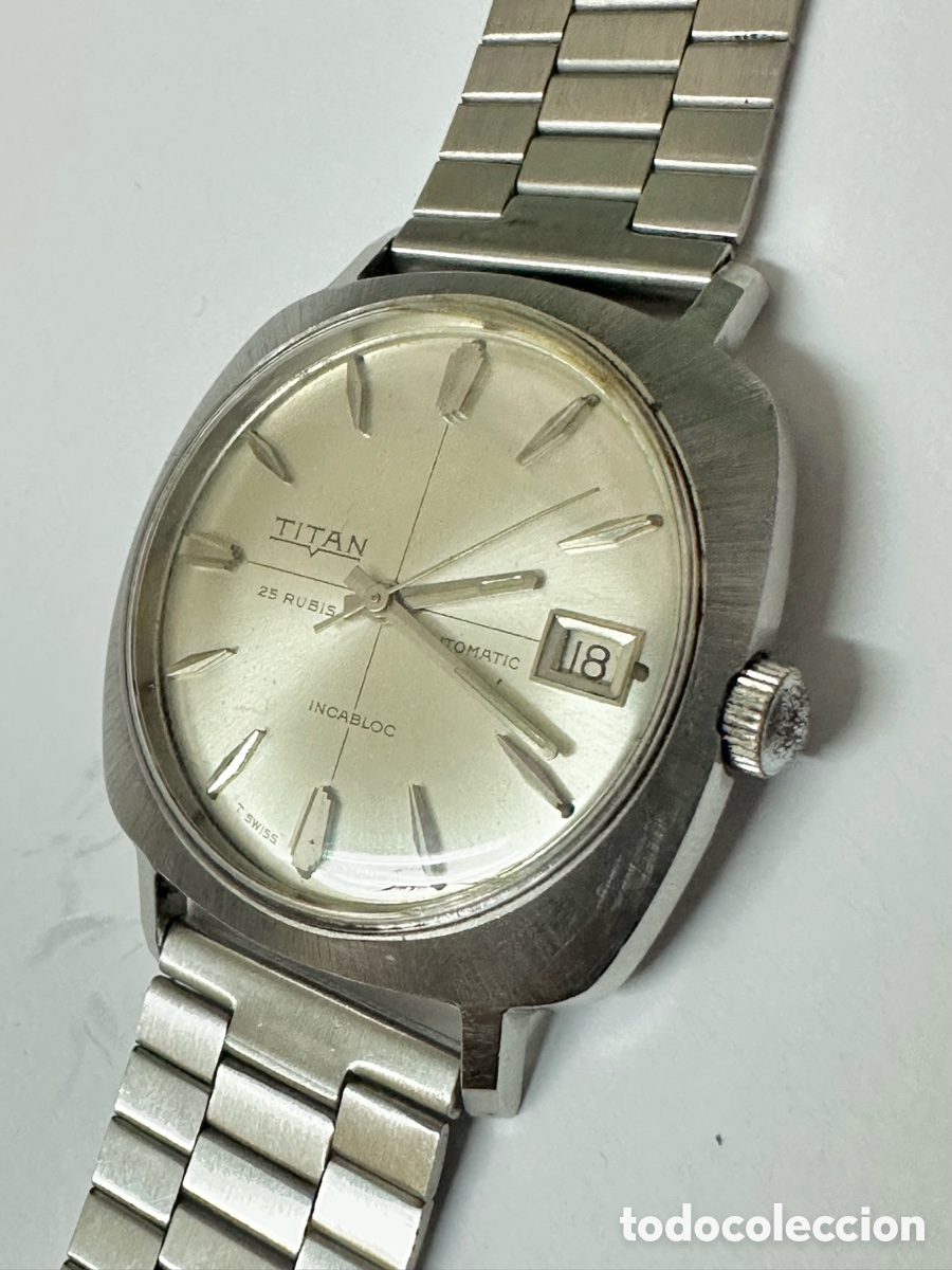 Orologi automatici: Antiguo Reloj TITAN AUTOM&Aacute;TIC INCABLOC 25 JEWELS SWISS VINTAGE