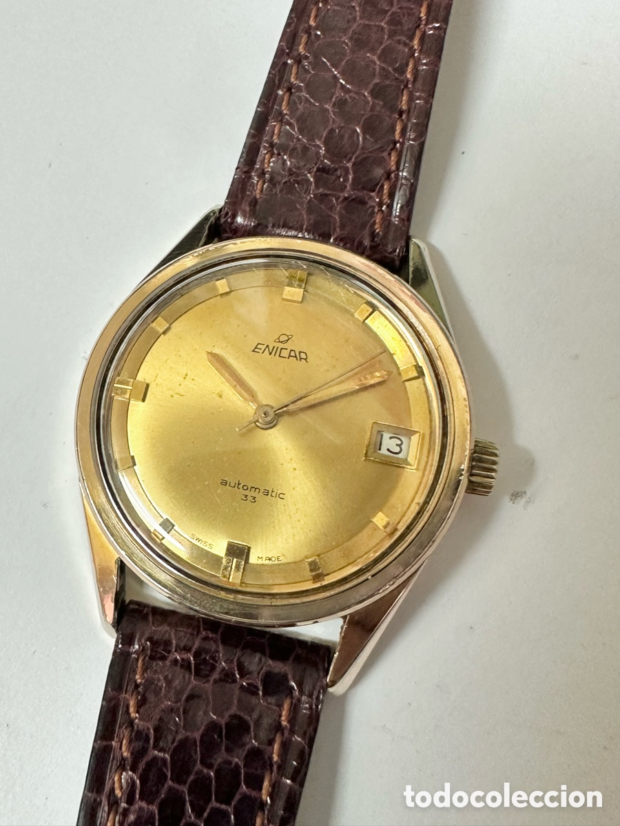 Relojes autom&aacute;ticos: Raro Reloj ENICAR 33 JEWELS Autom&aacute;tico con d&iacute;a solo hay 300 piezas en el mondo y este es el 100