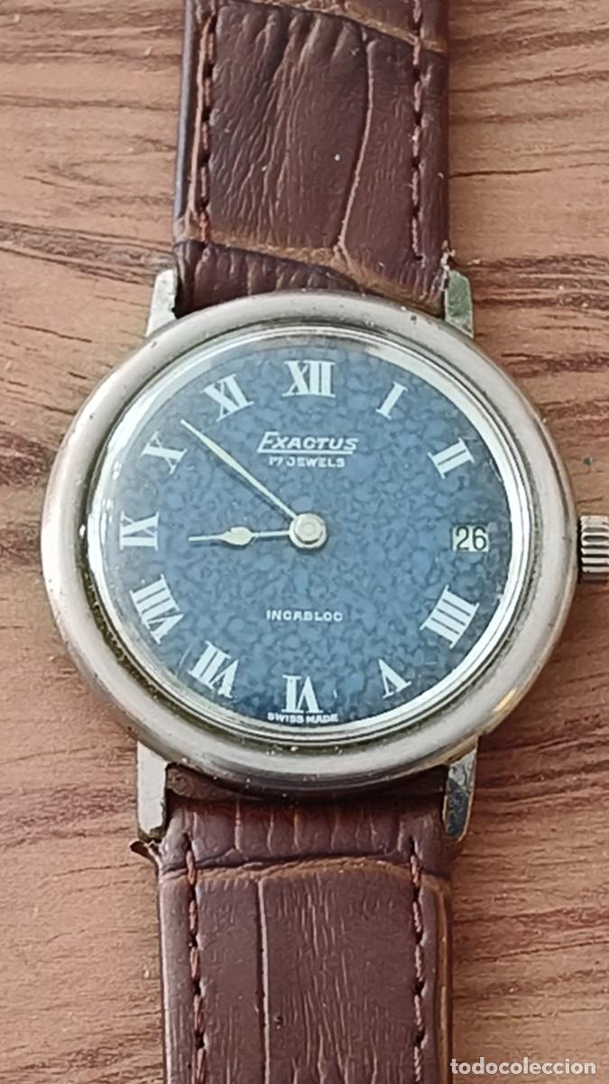Relojes autom&aacute;ticos: Montre homme automatique suisse Exactus fonctionne &agrave; la perfection &eacute;tat parfait r&eacute;vis&eacute;e par horloger
