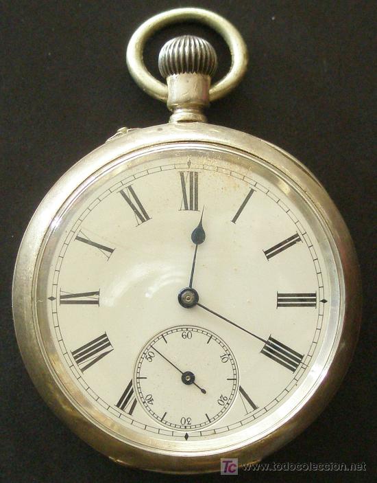 Relojes de bolsillo: ANTIGUO RELOJ BOLSILLO PLATA - FUNCIONANDO - Foto 1
