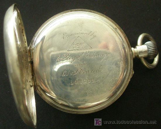 Relojes de bolsillo: ANTIGUO RELOJ BOLSILLO PLATA - FUNCIONANDO - Foto 3