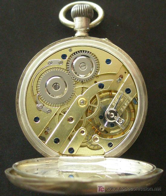 Relojes de bolsillo: ANTIGUO RELOJ BOLSILLO PLATA - FUNCIONANDO - Foto 5