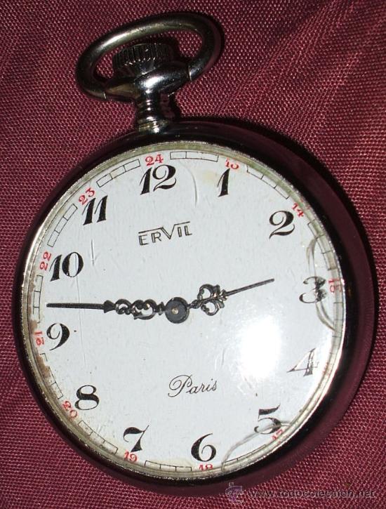 Relojes de bolsillo: RELOJ DE BOLSILLO DE CUERDA FUNCIONANDO MARCA ERVIL PARIS - Foto 1 - 29344608