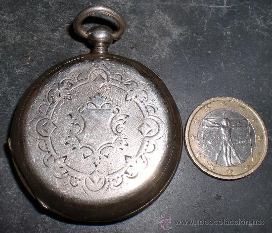 Relojes de bolsillo: Reloj de plata de llave - Foto 2