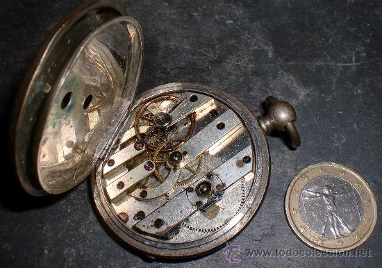 Relojes de bolsillo: Reloj de plata de llave - Foto 4