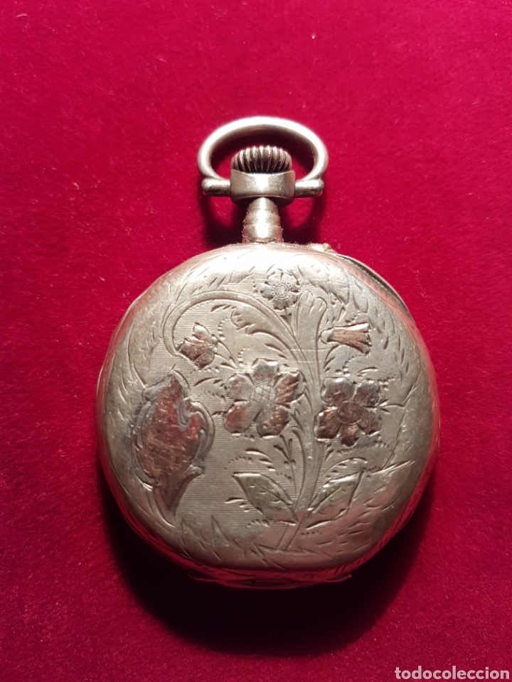 Relojes de bolsillo: Antiguo reloj plata de bolsillo - Foto 2