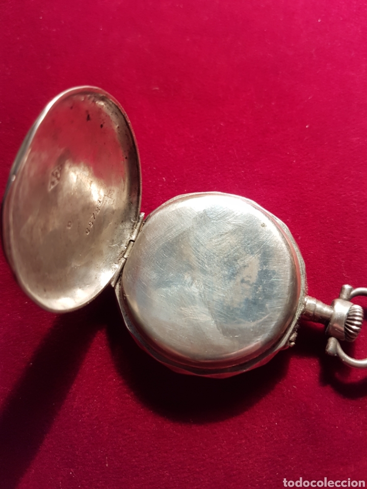 Relojes de bolsillo: Antiguo reloj plata de bolsillo - Foto 3