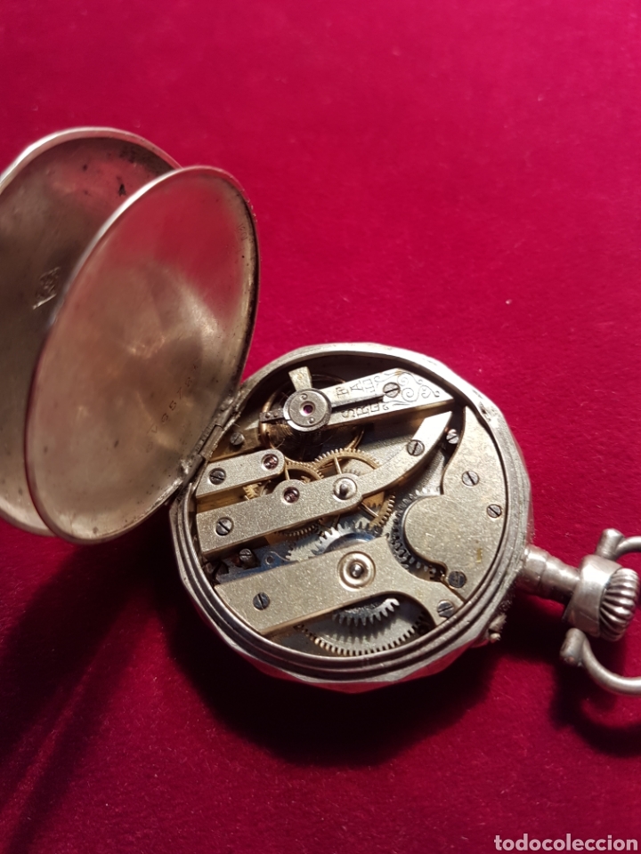 Relojes de bolsillo: Antiguo reloj plata de bolsillo - Foto 4