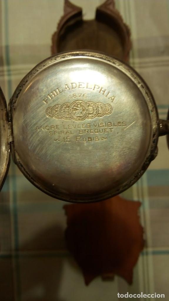 Relojes de bolsillo: Reloj Philadelphia 1876 15 rubis de plata.