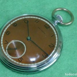 Precioso reloj Arcadia bolsillo mecanico 15 rubis cromado buen tamaño clasico swiss años 40