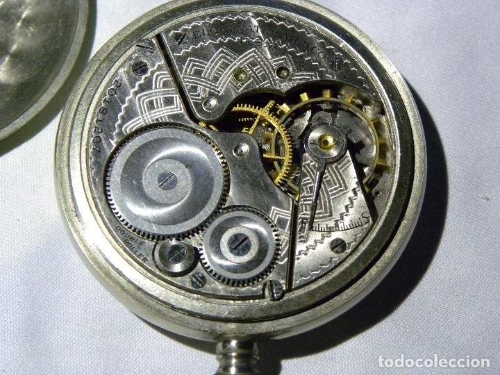 Relojes de bolsillo: Reloj de bolsillo marca ELGIN (USA), funcionando - Foto 4