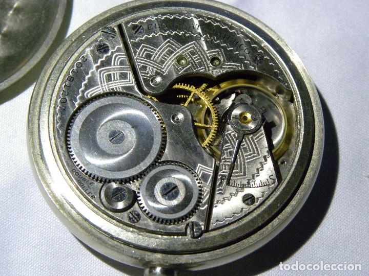 Relojes de bolsillo: Reloj de bolsillo marca ELGIN (USA), funcionando - Foto 3