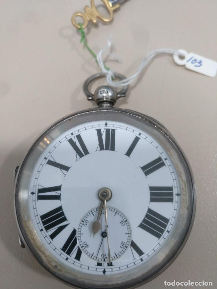 Relojes de bolsillo: RELOJ DE BOLSILLO INGLES, PLATA. - Foto 8