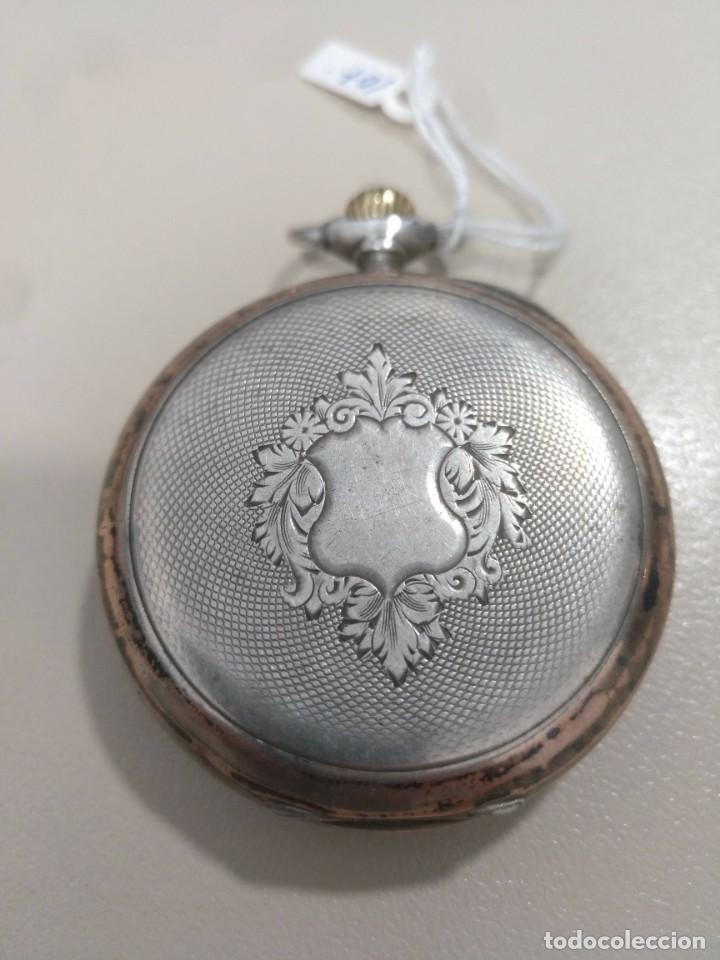 Relojes de bolsillo: RELOJ DE BOLSILLO DE PLATA Y PLATA COBREADA - Foto 2