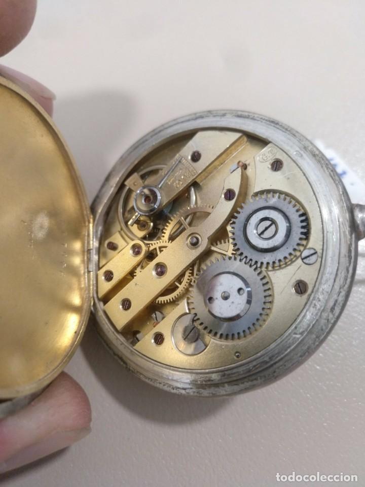 Relojes de bolsillo: RELOJ DE BOLSILLO DE PLATA Y PLATA COBREADA - Foto 4