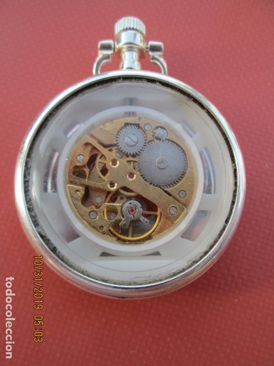 Relojes de bolsillo: RELOJ DE BOLSILLO PLATEADO - FUNCIONANDO. - Foto 2