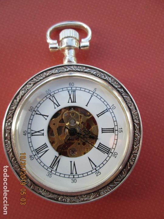 Relojes de bolsillo: RELOJ DE BOLSILLO PLATEADO - FUNCIONANDO. - Foto 1