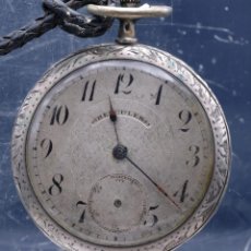 Relojes de bolsillo: RELOJ DE BOLSILLO HERCULES ANCRE LIGNE DROITE-CARGA MANUAL-CAJA EN PLATA-P.S.XX-EN FUNCIONAMIENTO