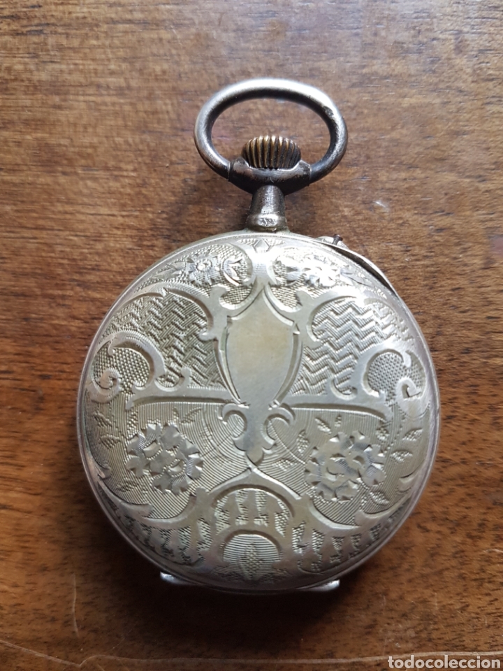 Relojes de bolsillo: Antiguo reloj bolsillo plata - Foto 2