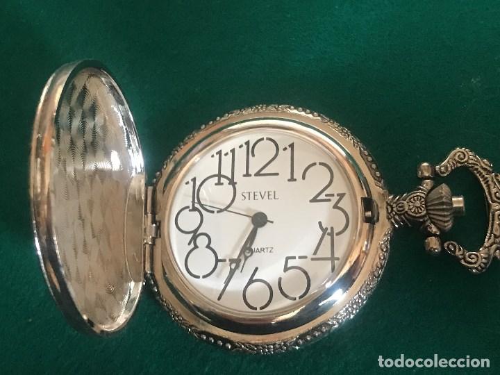 reloj de bolsillo marca- stevel -plateado y la - Comprar Relojes antiguos  de bolsillo en todocoleccion - 200756233