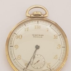 Relojes de bolsillo: RELOJ DE BOLSILLO WALTHAM PREMIER COLONIAL USA. CHAPADO EN ORO DE 10K. AÑOS 40. FUNCIONANDO