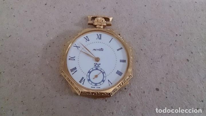precioso reloj de bolsillo dorado ( action rubis made suisse ) funcionando
