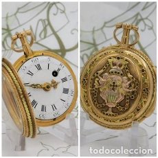 Relojes de bolsillo: FANTÁSTICO RELOJ DE BOLSILLO DE ORO-CATALINO-CIRCA 1740-1760-FUNCIONANDO. Lote 215949061