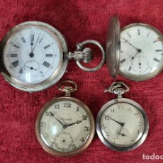 Relojes de bolsillo: COLECCION DE 4 RELOJES DE BOLSILLO. CAJAS DE PLATA 800 Y CHAPADO EN ORO. SIGLO XX.