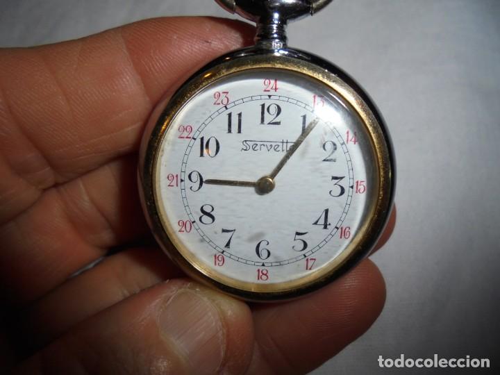 Relojes de bolsillo: RELOJ DE BOLSILLO SERVETTE FUNCIONANDO - Foto 2