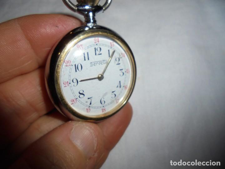 Relojes de bolsillo: RELOJ DE BOLSILLO SERVETTE FUNCIONANDO - Foto 6