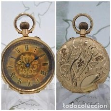 Relojes de bolsillo: PRECIOSO RELOJ DE BOLSILLO DE ORO 14K-3 TAPAS-CIRCA 1880-1900-SUIZO-FUNCIONANDO. Lote 238306980