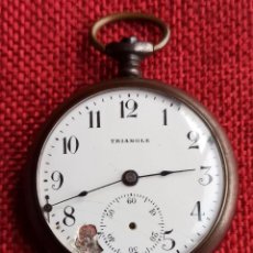 Relojes de bolsillo: TRIANGLE - RELOJ DE CARGA MANUAL TIPO LEPINE - ACERO NIELE - 45 MM DE CAJA - NO FUNCIONA