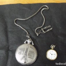 Relojes de bolsillo: 2 RELOJES DE BOLSILLO DE CUARZO-A FALTA DE LA PILA-LOTE 259-26-UNO CON CADENA