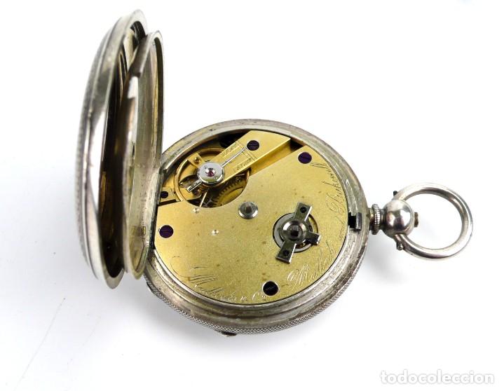 Relojes de bolsillo: Mattocks & Co- Reloj de bolsillo caja de plata- esfera de porcelana -números romanos-Finales S.XIX - Foto 10 - 261260840
