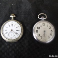 Relojes de bolsillo: 2 RELOJES BOLSILLO ANTIGUOS-PARA RESTAURAR O PIEZAS-LOTE 259-26. Lote 262570365