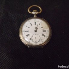 Relojes de bolsillo: ANTIGUO RELOJ BOLSILLO EN PLATA 800-AÑO 1890-LOTE 259-32-FUNCIONA. Lote 278282558